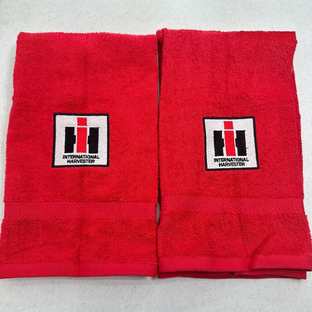 Case IH Towels Embroidered Hand Towel Set Red Bathroom Farm Tractor Decor